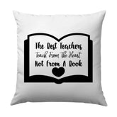 Teacher Appreciation Pillow, Best Teacher Gift, Heart Pillow, Teaching From Heart Gift, Thank You Teacher, Book Lover Pillow - Tawshia
